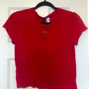 Rose red crop top